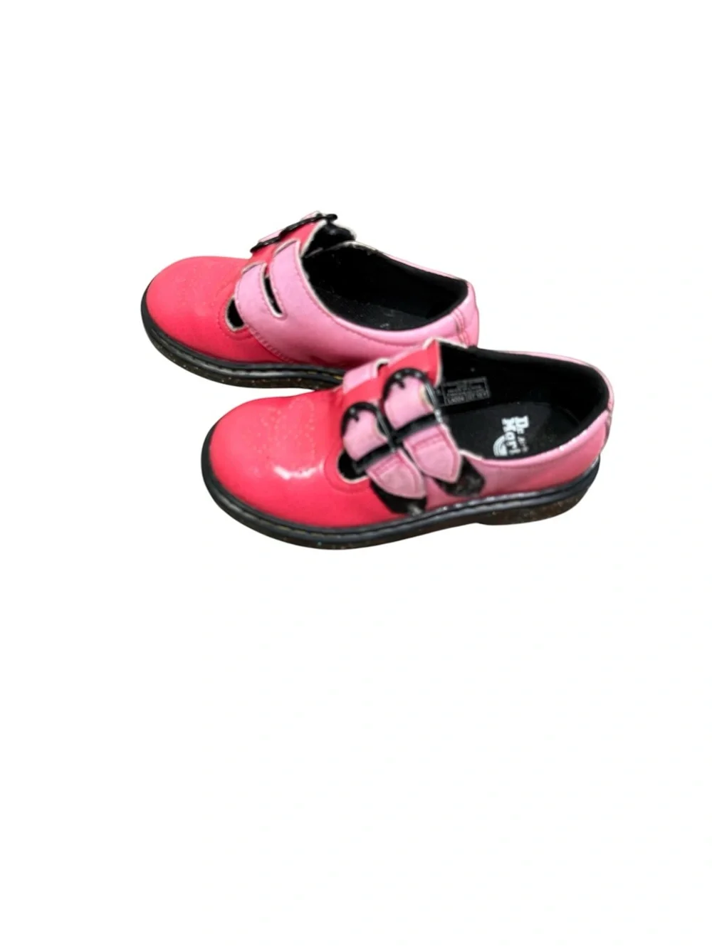 Dr. Martens 8065 Gradient Glitter Mary Jane Shoes in pink Double Buckle